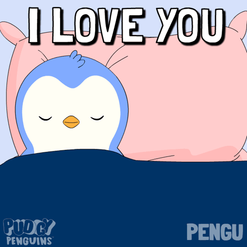 Penguin Sleeping Saying I Love You