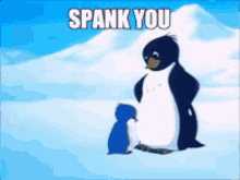 Penguin Spanking Baby Animation GIF