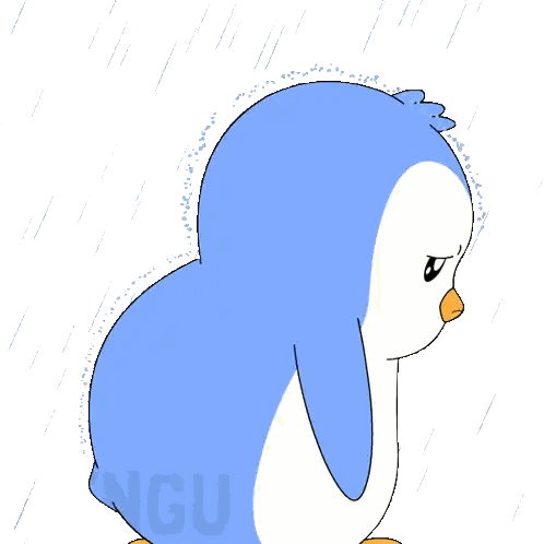 Penguin Standing in Rain with Ngu