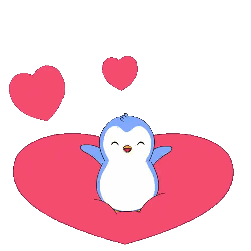 Penguin Standing on Red Heart
