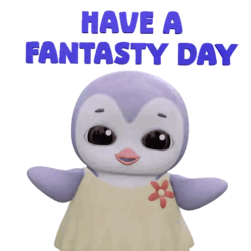 Penguin Surrounded by Hearts Have a Fantasy Day