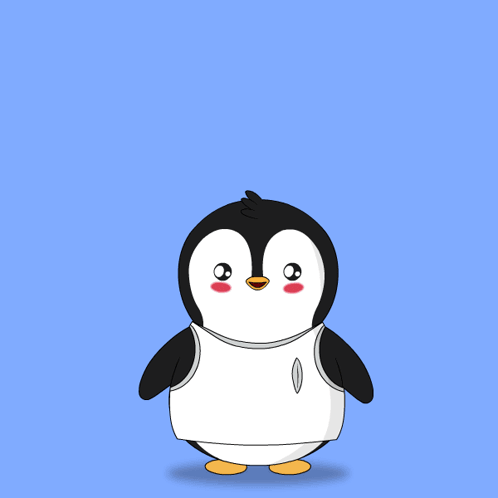 Penguin Surrounded By Hearts I Love You Mommy GIF