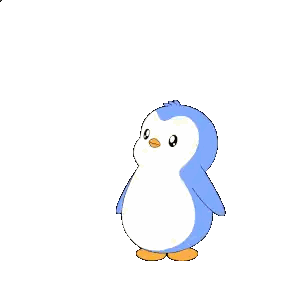 Penguin Surrounded by Pink Hearts