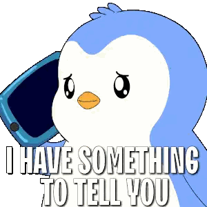 Penguin Talking on Phone Saying I Have Something to Tell You