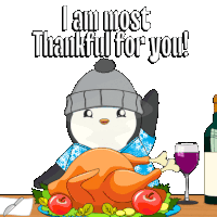 Penguin Thanksgiving Sticker GIF