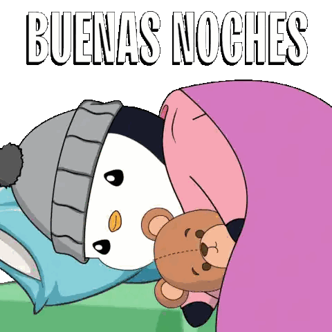 Penguin Under Blanket Buenas Noches