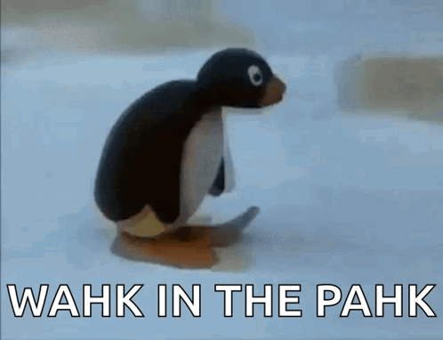 Penguin Walking In Snow Wahk In The Pahk GIF