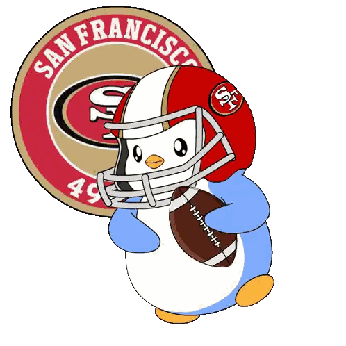 Penguin Wearing 49ers Helmet