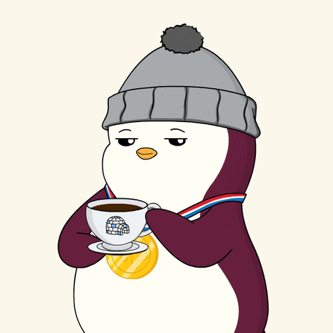 Penguin Wearing Bennie On This Sleepy Monday GIF