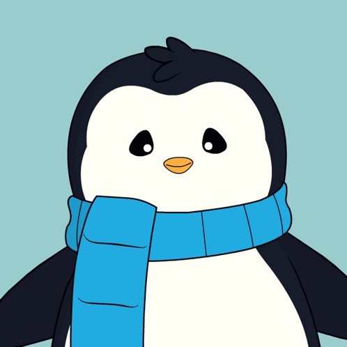 Penguin Wearing Blue Scarf GIF