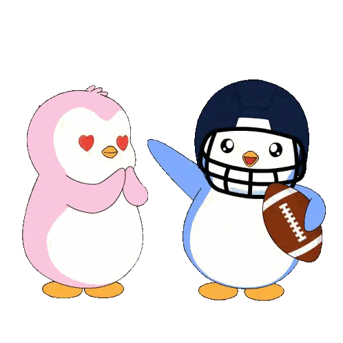 Penguin Wearing Football Helmet Holding Football