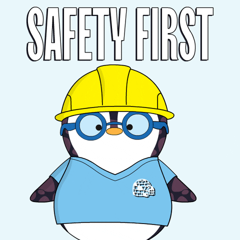 Penguin Wearing Glasses and Hard Hat