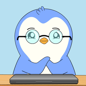 Penguin Wearing Glasses at Laptop