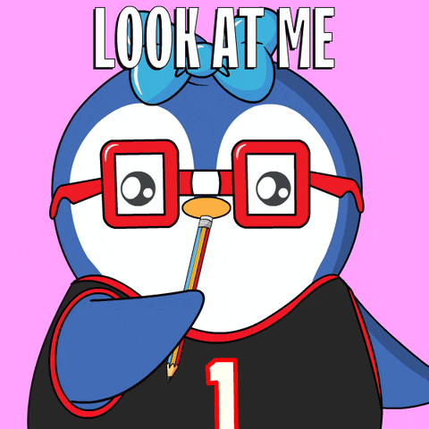 Penguin Wearing Glasses Holding Pencil