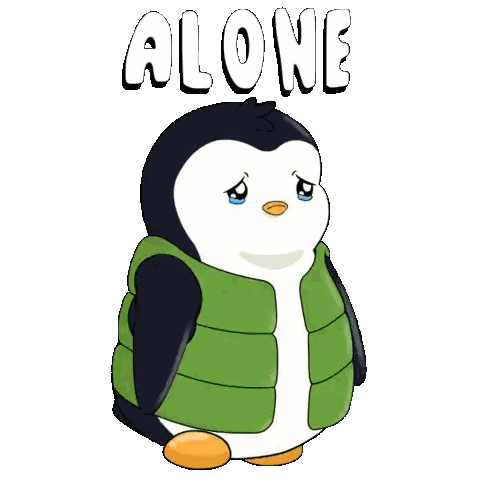Penguin Wearing Green Vest With Alone