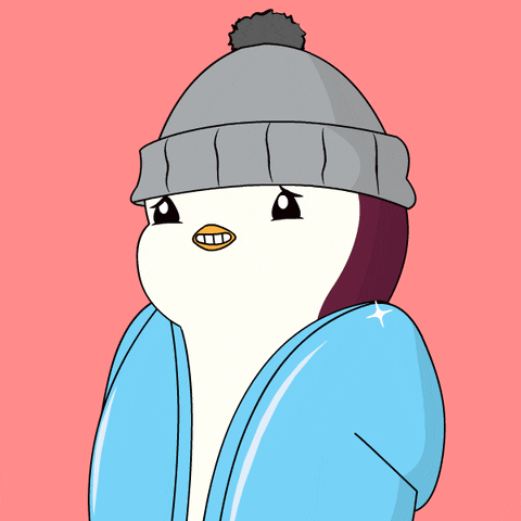 Penguin Wearing Hat And Blue Sweater GIF