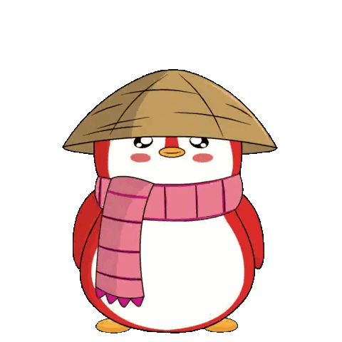 Penguin Wearing Hat and Scarf You Got This