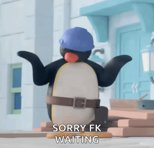 Penguin Wearing Headphones Saying Me 24/7 GIF