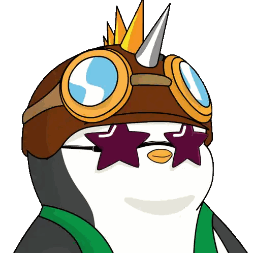 Penguin Wearing Helmet and Star Sunglasses