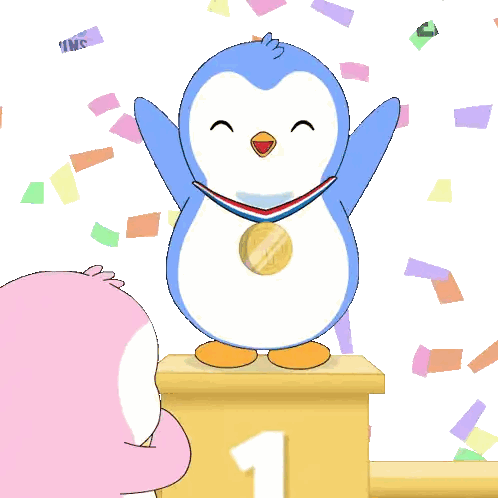 Penguin Wearing Medal with P