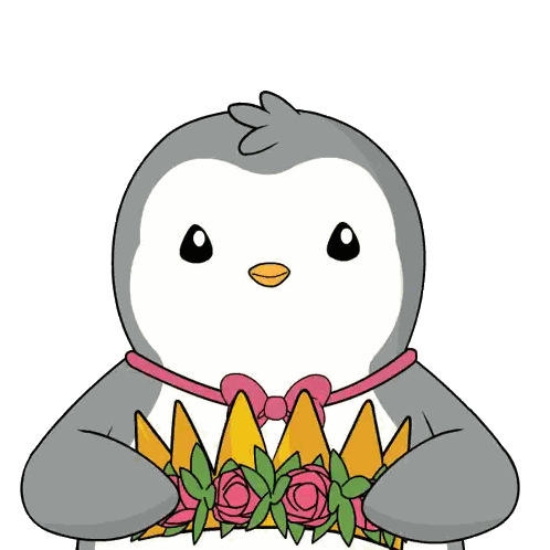 Penguin Wearing Pink Bow Tie and Crown