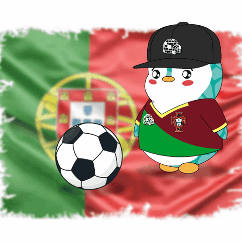 Penguin Wearing Portugal Jersey GIF