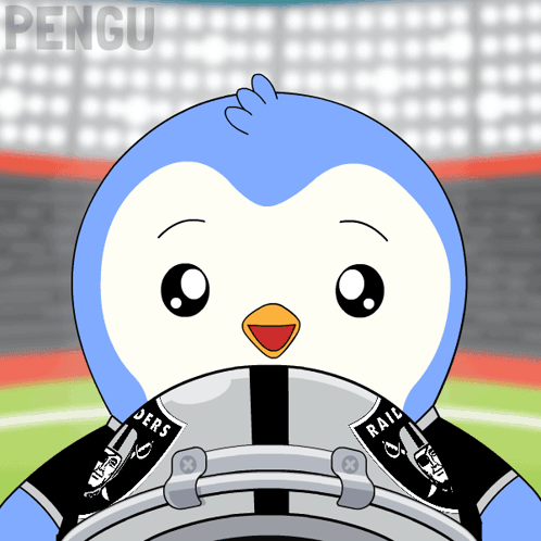 Penguin Wearing Raiders Shirt GIF