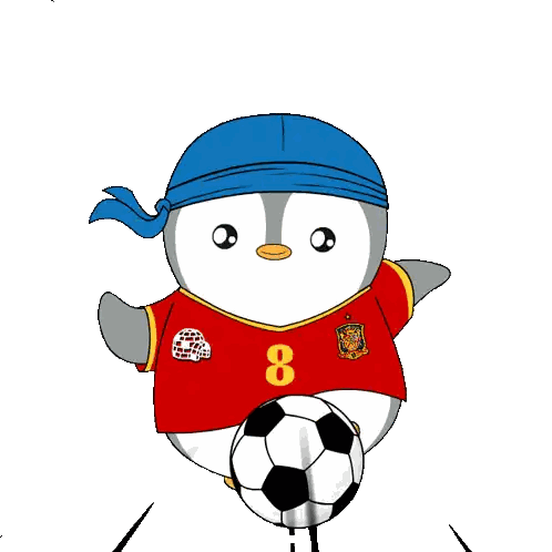 Penguin Wearing Red Jersey Number 8