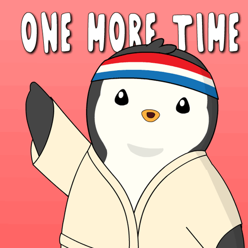 Penguin Wearing Red White Blue Headband