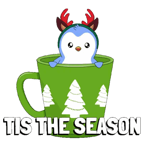 Penguin Wearing Reindeer Headband in Tis The Season Cup