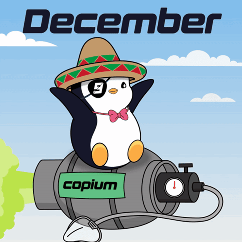 Penguin Wearing Sombrero Sitting on Copium