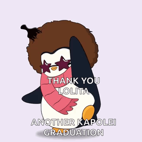 Penguin Wearing Sunglasses and Scarf Thank You Lolita