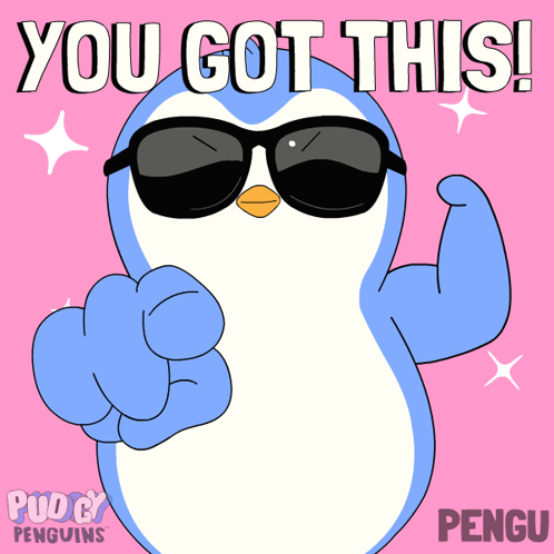 Penguin Wearing Sunglasses Pointing You Got This