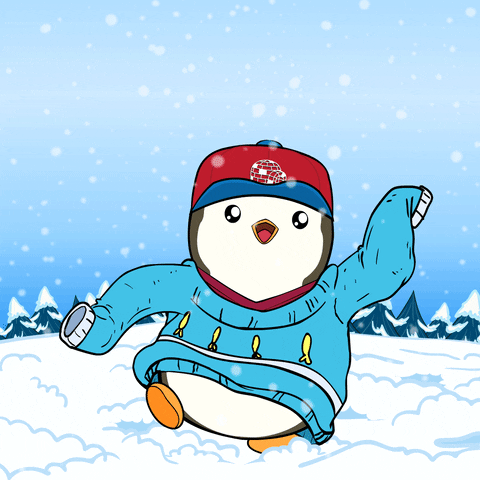 Penguin Wearing Sweater Weather Jumping GIF