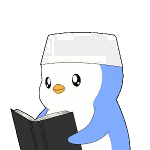 Penguin Wearing White Hat Reading Book