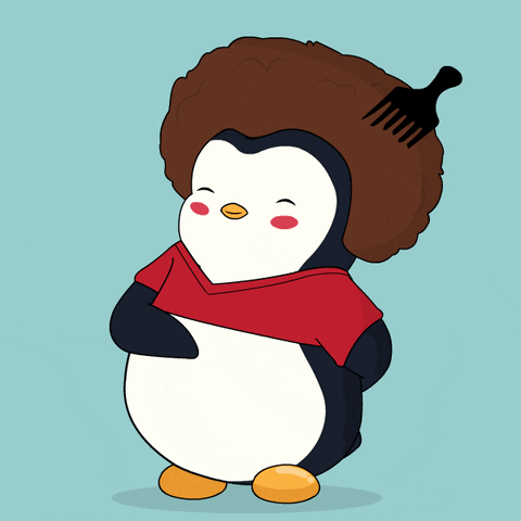 Penguin with Afro and Comb