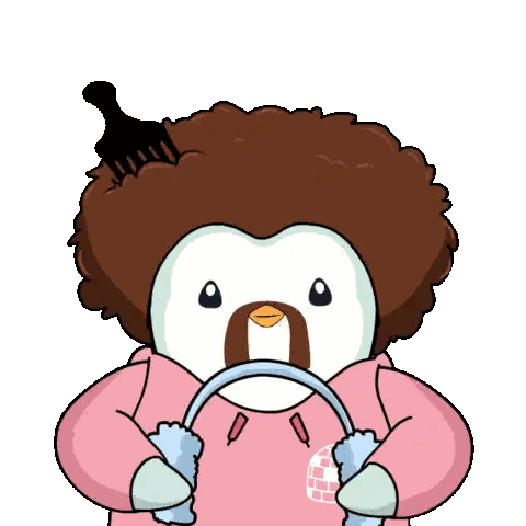 Penguin with Afro and Comb