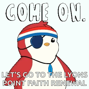 Penguin with Bandana and Eye Patch Says Let's Go
