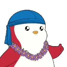 Penguin With Blue Bandana and Necklace