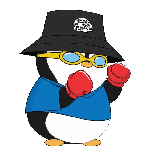 Penguin With Boxing Gloves and Hat