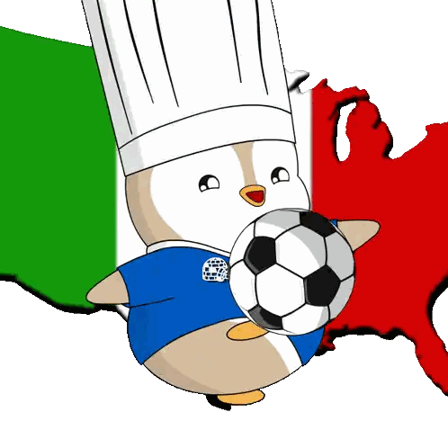 Penguin With Chef Hat Holding Soccer Ball