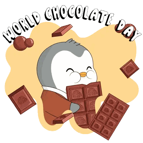 Penguin With Chocolate Bar for World Chocolate Day