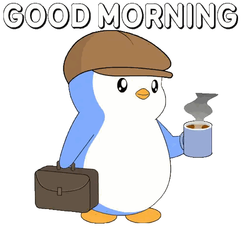 Penguin With Coffee Good Morning