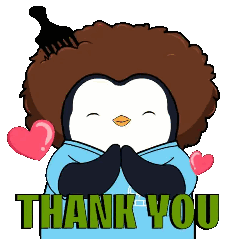 Penguin with Comb Saying Thank You