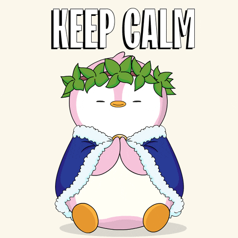 Penguin With Crown of Leaves Saying Keep Calm