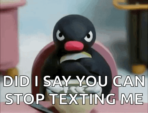 Penguin With Did I Say You Can Stop Texting Me