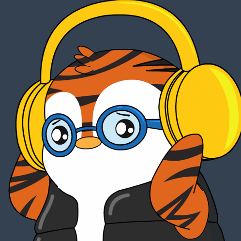 Penguin with Glasses and Headphones
