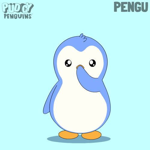 Penguin With Hearts And Name Pengu GIF