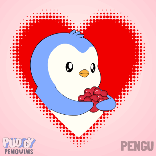 Penguin With Hearts on Eyes