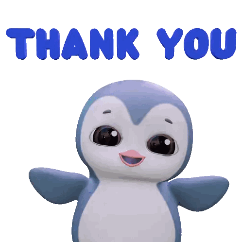 Penguin with Hearts Saying Thank You